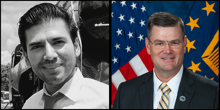 Headshots of Elver Ariza-Silva and Michael Brennan.