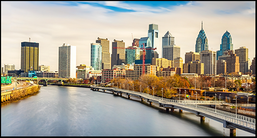 Skyline of Philadelphia downtown