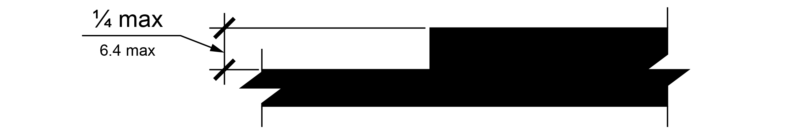 Elevation view of vertical change in level.